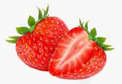 横切鲜红的草莓水果背景高清图片