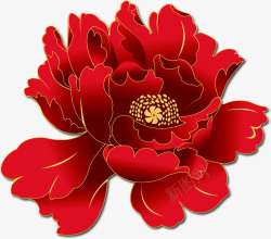 红色牡丹花素材红色牡丹花中国风国庆高清图片