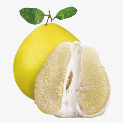 一个黄色的碗手绘柚子剥开的柚子高清图片