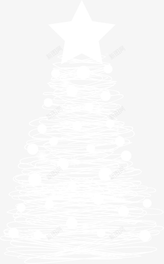 星星圣诞树png免抠素材_新图网 https://ixintu.com 剪影 圆点 圣诞树 圣诞树线条 星星 白色