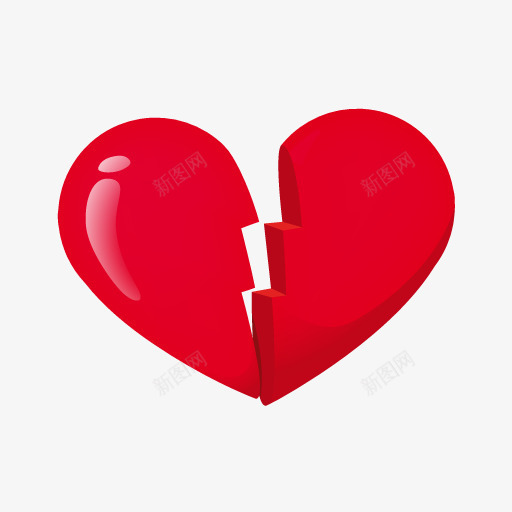 心碎图标红色png_新图网 https://ixintu.com 图标 心碎 心裂 爱心两半撕裂 破裂的心 碎掉的心 红色 裂开爱心