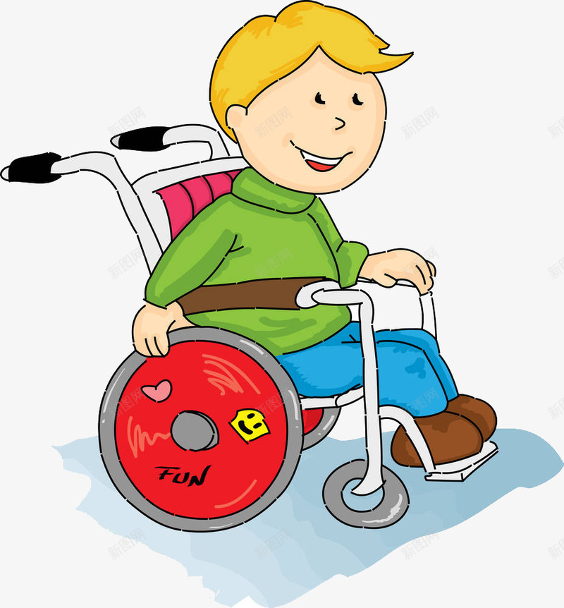 坐在轮椅上的小孩png免抠素材_新图网 https://ixintu.com 下身残疾 不能动 丧失运动 做轮椅 卡通 受伤 小孩 疾病 瘫痪 起不来