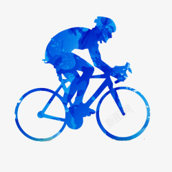 自行车骑行运动员骑行剪影高清图片