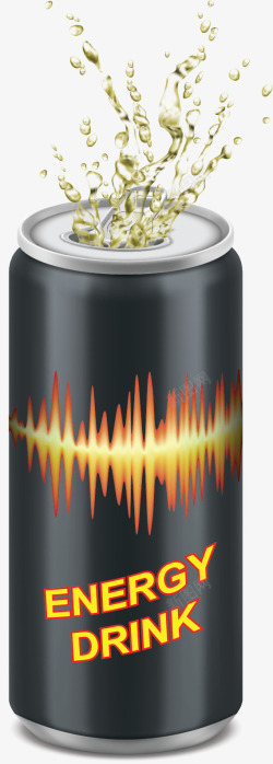 黑色铁皮易拉罐黑色包装能量饮料矢量图高清图片
