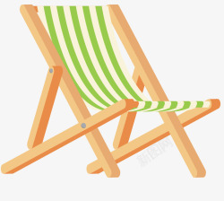 彩色沙滩椅绿色手绘椅子高清图片