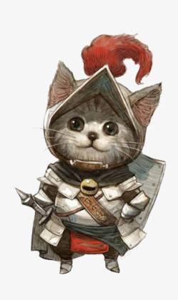 欧洲骑士盔甲穿盔甲的小猫高清图片
