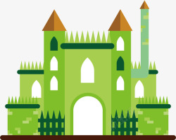 魔法楼房绿色城堡高清图片