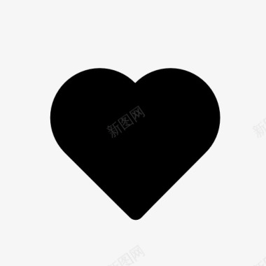 心形碟子黑色爱心符号图标图标