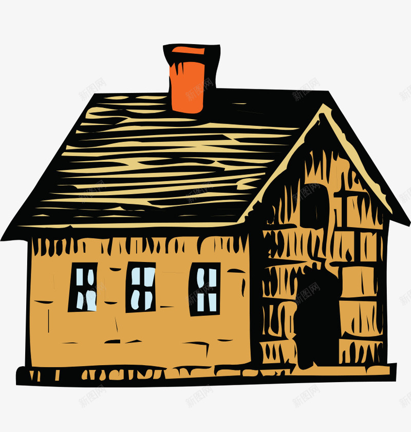 卡通手绘彩色版画房屋建筑png免抠素材_新图网 https://ixintu.com 卡通的房屋 建筑的房屋 彩色的版画 手绘的建筑