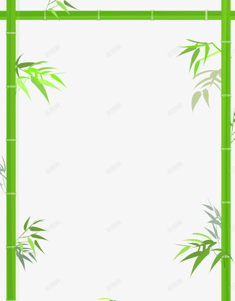 绿色竹子装饰边框png免抠素材_新图网 https://ixintu.com 竹子 绿色 边框