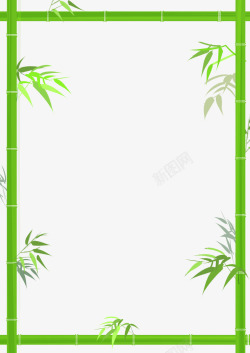 绿色竹子装饰边框素材