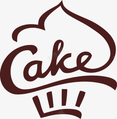 烘焙坊简洁手绘蛋糕LOGO图标图标
