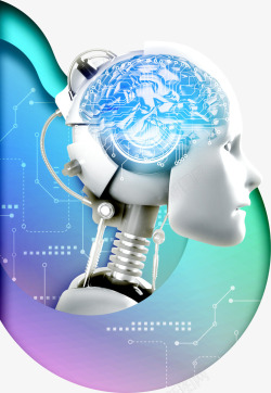 现代人物机器人大脑装饰案高清图片