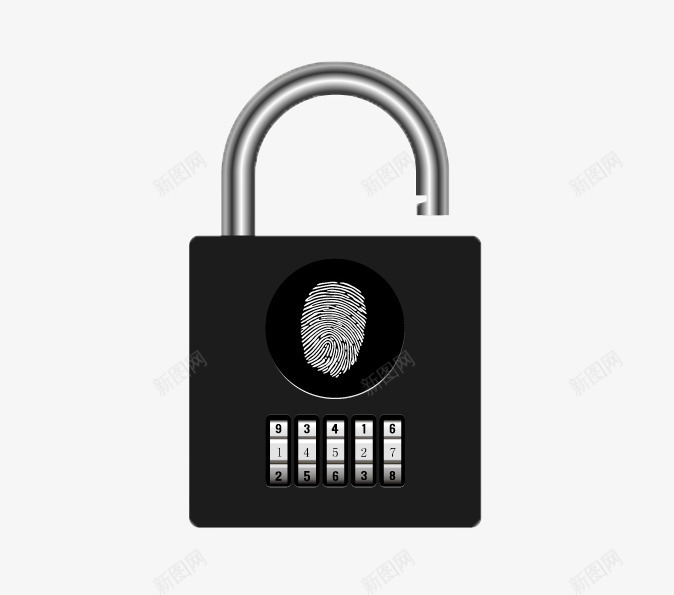 密码指纹锁png免抠素材_新图网 https://ixintu.com 密室逃脱 密码锁 指纹锁 道具 锁头
