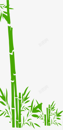 简笔画素材手绘竹叶竹子端午节高清图片