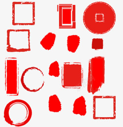刻章元素中国风红色印章高清图片