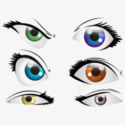 丰富多彩的女性眼睛矢量图素材