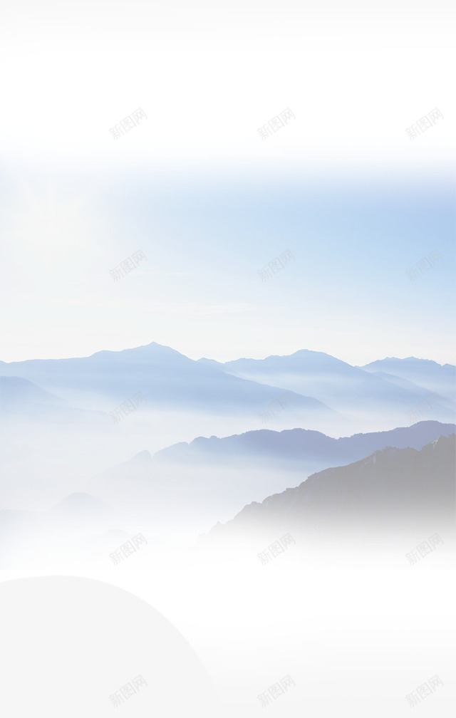 山和云的背景图png免抠素材_新图网 https://ixintu.com 中国风 云海 层云迭起 水墨画 背景图 蓝色白色