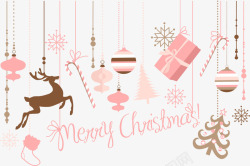 节庆麋鹿节庆粉色圣诞节挂饰高清图片
