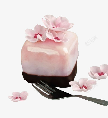 樱花巧克力蛋糕png免抠素材_新图网 https://ixintu.com 女孩 奶油 巧克力 樱花 甜品 美食 蛋糕
