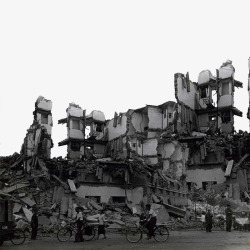 地震废墟场景手绘战争废墟高清图片