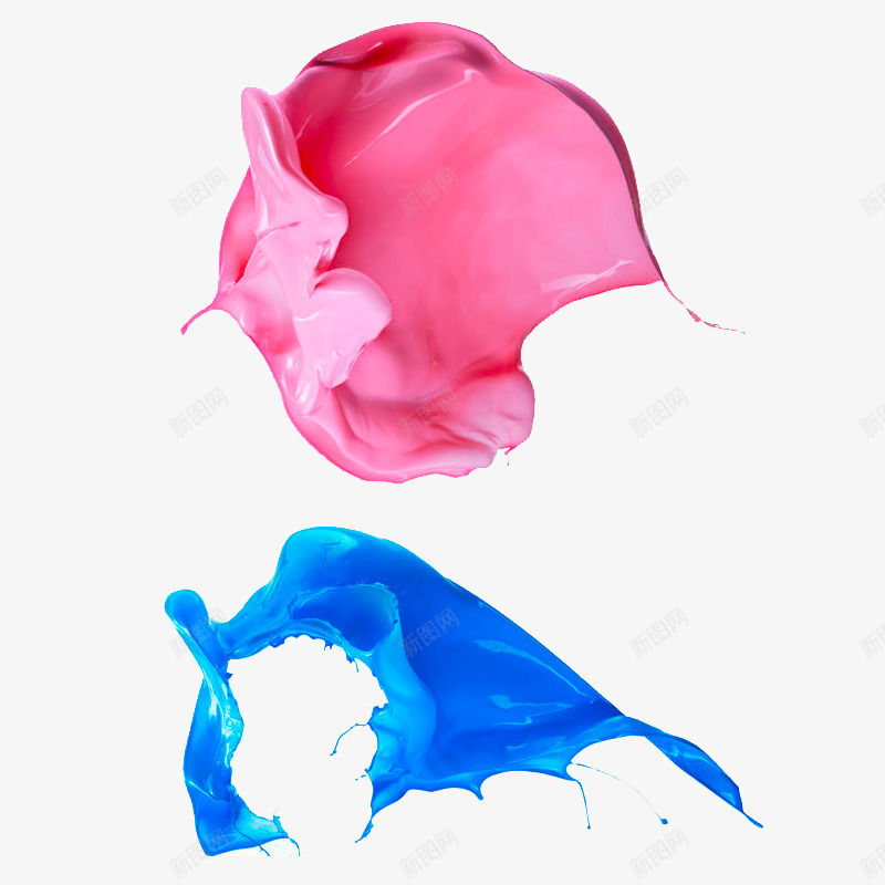 玫红和蓝色的颜料png免抠素材_新图网 https://ixintu.com 油漆 玫红 蓝色 颜料