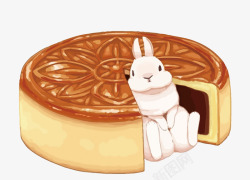 月兔中秋节月饼兔子高清图片