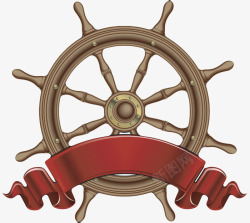 船矛舵盘标志棕色控制方向的线槽纹路舵盘图案高清图片