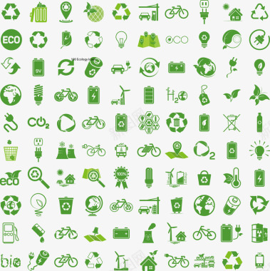 绿色环保画册生态环境图标集图标