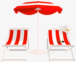 红色沙滩椅素材