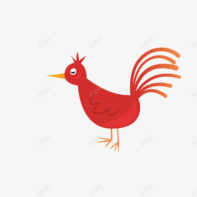 红色尾巴鸟类png免抠素材_新图网 https://ixintu.com 尾巴 矢量素材 红色素材 鸟类