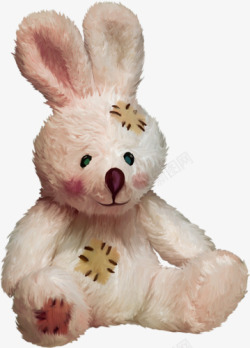 暖萌的布偶娃娃白色小兔子玩偶高清图片