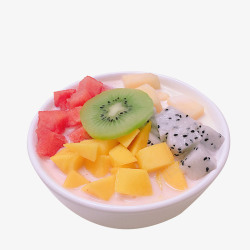 红豆酸奶水果捞实物美味美食水果捞高清图片