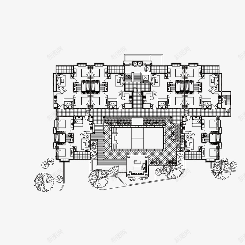 楼层平面图png免抠素材_新图网 https://ixintu.com 平面 建筑 房屋平面图 楼层图