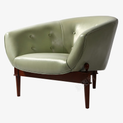 单人功能沙发椅浅绿色三脚休闲单椅高清图片