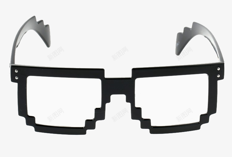 马赛克眼镜psd免抠素材_新图网 https://ixintu.com 产品 平面 时尚 眼镜 设计 贴图 马赛克 马赛克眼镜 黑色