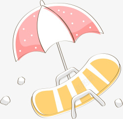 大型遮阳伞侧视图卡通沙滩舒适沙滩椅大型遮阳伞高清图片