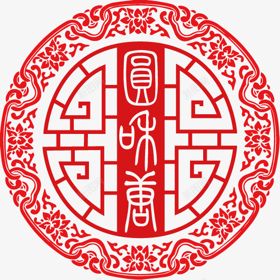 中国风logo图标png_新图网 https://ixintu.com logo设计 中国红 中国结 中国风 养生 剪纸 圆和唐 红色
