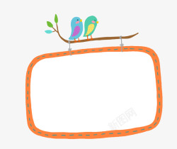 创意小鸟设计卡通创意文本框高清图片