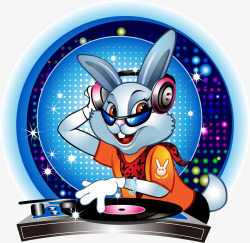 格式动物时尚卡通DJ兔高清图片