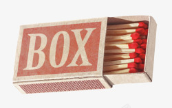 红色取火工具字母盒子里的火柴棍素材