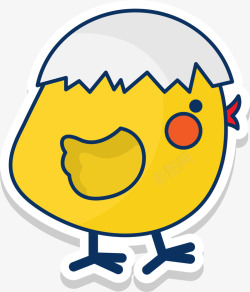 快乐的小鸡复活节可爱蛋壳小鸡高清图片