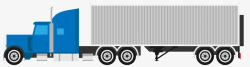 重型卡车灰色矩形集装箱卡通卡车矢量图高清图片
