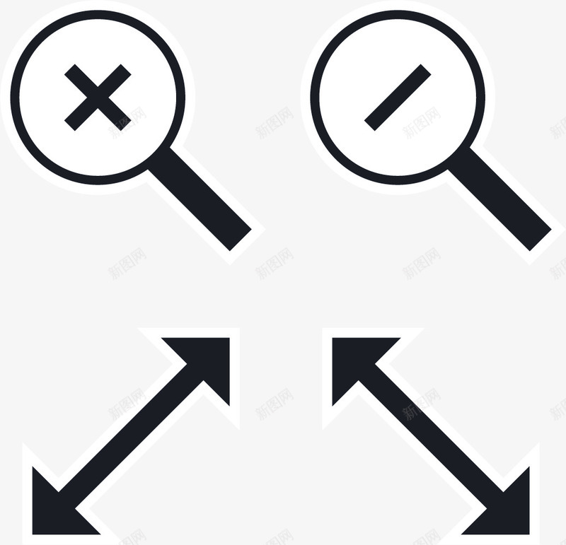 放大缩小鼠标指针图标png_新图网 https://ixintu.com 指针 放大的标指针 放大符号 点击 缩小指针 鼠标点击指针 鼠标符号