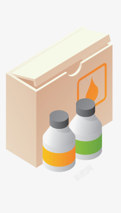 一盒子瓶装液体饮料素材