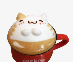 悠闲的小猫立体咖啡素材