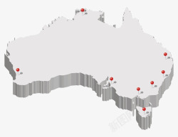 澳大利亚立体地图素材