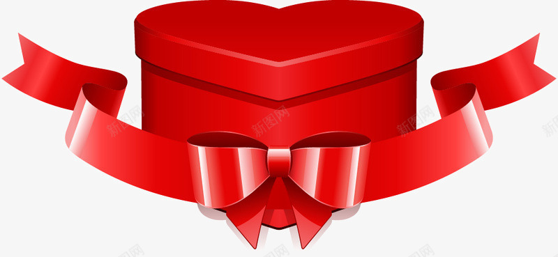 大红色的礼物盒子png免抠素材_新图网 https://ixintu.com 彩带 礼物 红色 花结子