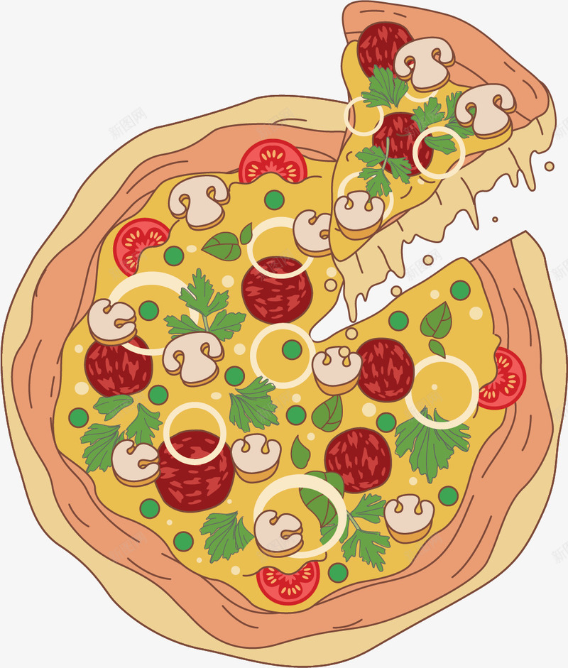 海鲜浓郁芝士披萨矢量图eps免抠素材_新图网 https://ixintu.com 卡通扁平披萨 披萨 披萨饼 海鲜披萨 矢量披萨 芝士 芝士披萨 矢量图