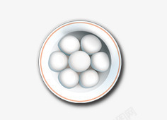 白色的汤圆盘中汤圆节日元素图标高清图片
